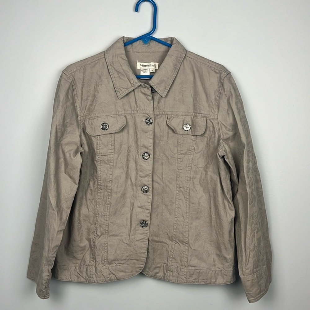 Coldwater Creek large button down cotton lightweight jacket